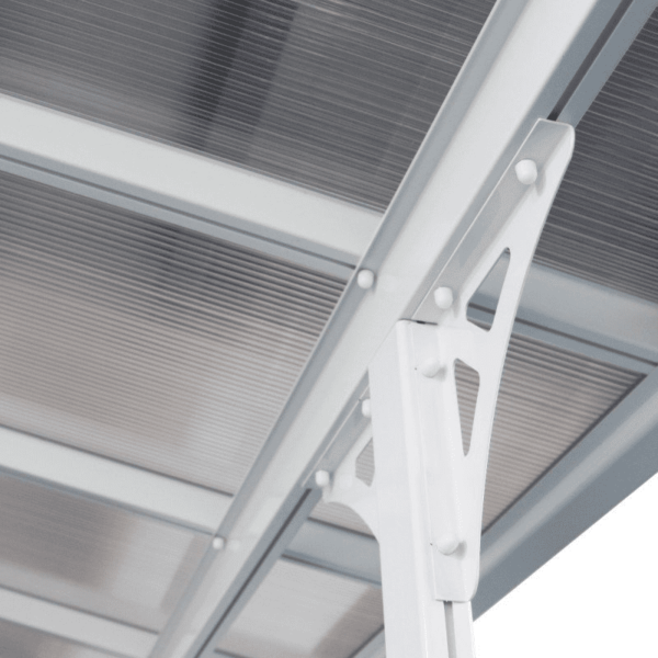 Toit de terrasse ajustable en aluminium laqué blanc 3,05×4,36m X-METAL