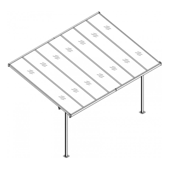 Toit de terrasse ajustable en aluminium laqué blanc 3,05×4,36m X-METAL