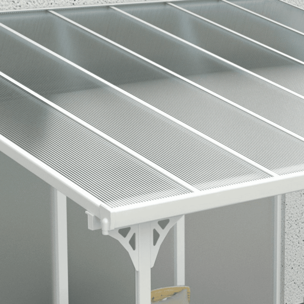 Toit de terrasse ajustable en aluminium laqué blanc 3,05×4,36m X-METAL
