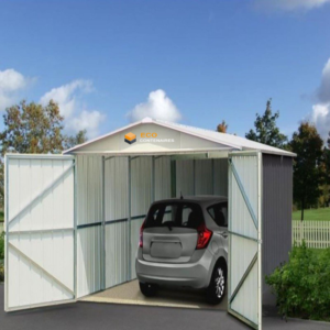 Garage métal YARDMASTER anthracite 19,07m² + kit d’ancrage inclus