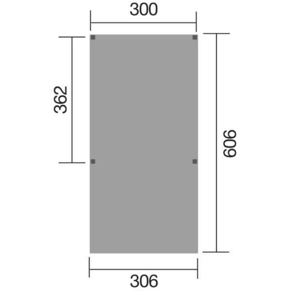 Carport WEKA bois 617 T3 sans toit imprégné autoclave