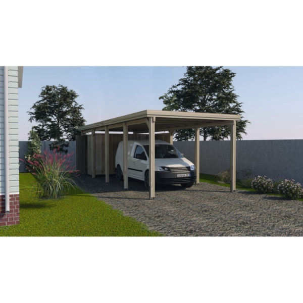 Carport WEKA bois 617 T3 sans toit imprégné autoclave