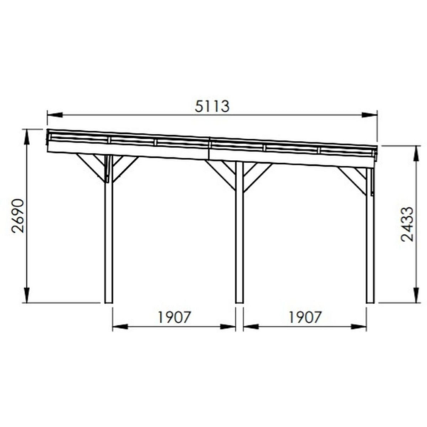 Carport Forest Style double adossable en bois