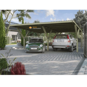 Carport Double WEKA Modèle Y 612 de dimensions 594 x 606 cm