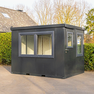 Container bureau anthracite 3x2m avec double fenêtre