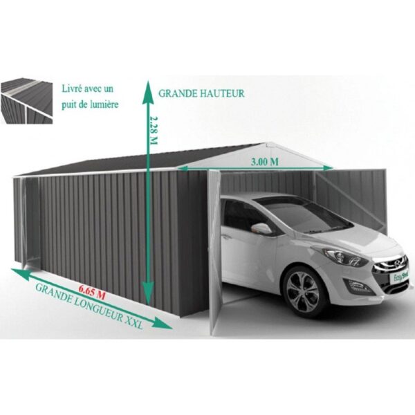 Garage en Acier Zincalume Colorbond EASYSHED 20,1m² Grande Hauteur