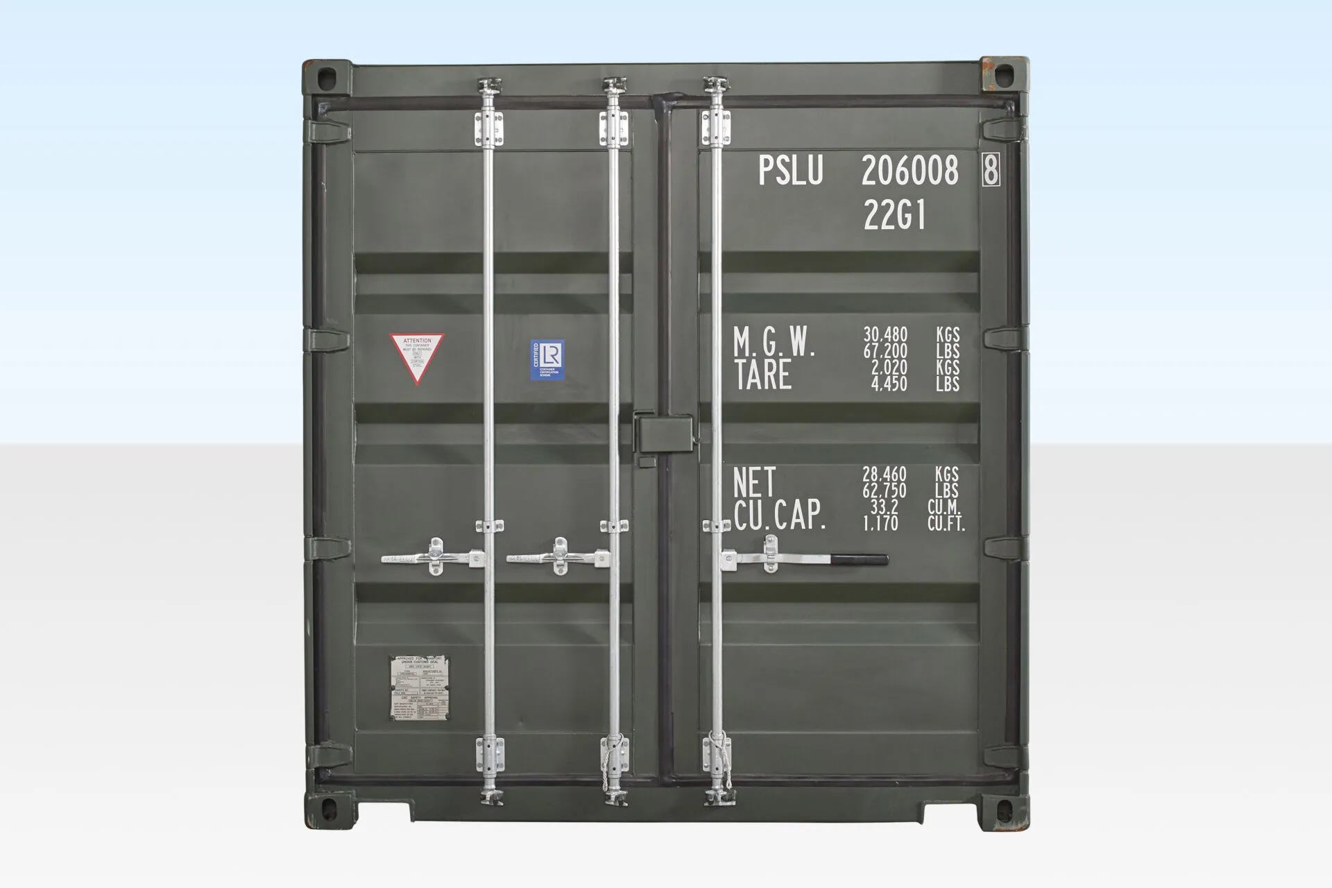 20ft shipping container one trip dark green3.webp
